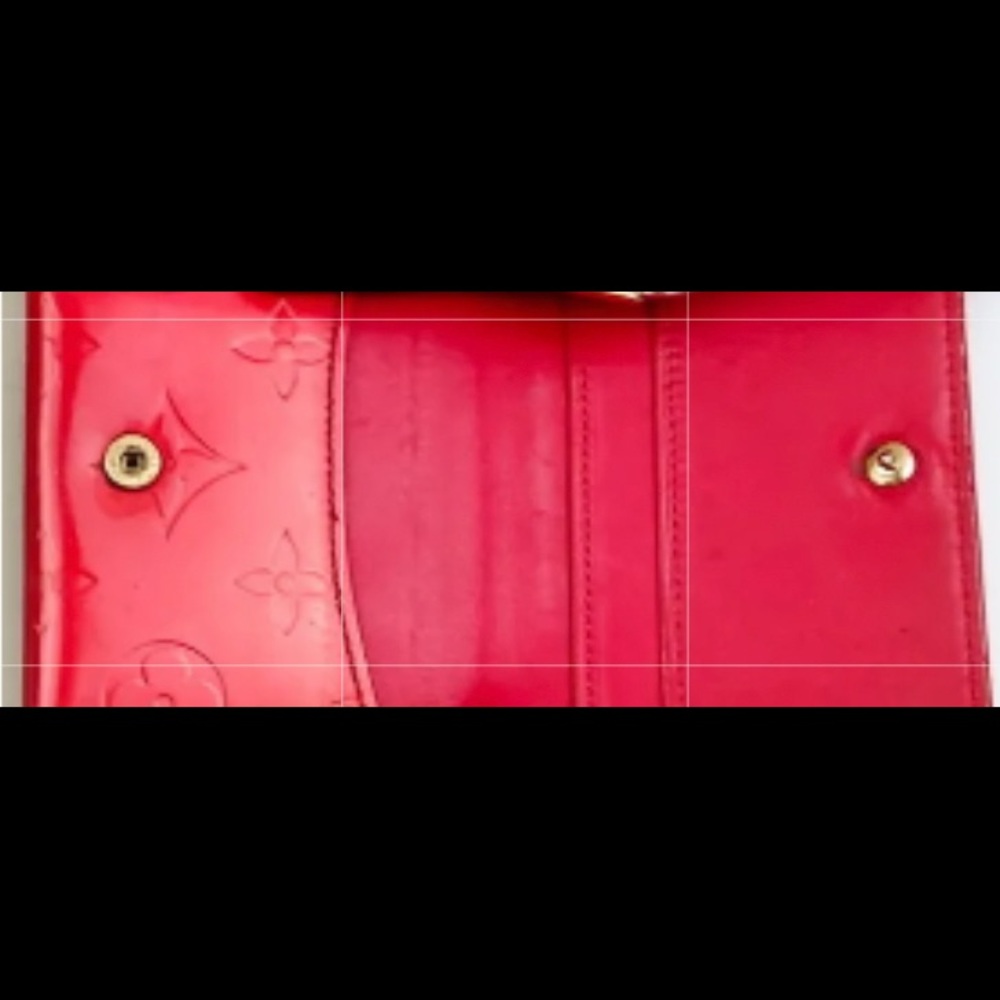 LOUIS VUITTON Vernice Sarah compact orange (ish) red color wallet vintage - Picture 8 of 12